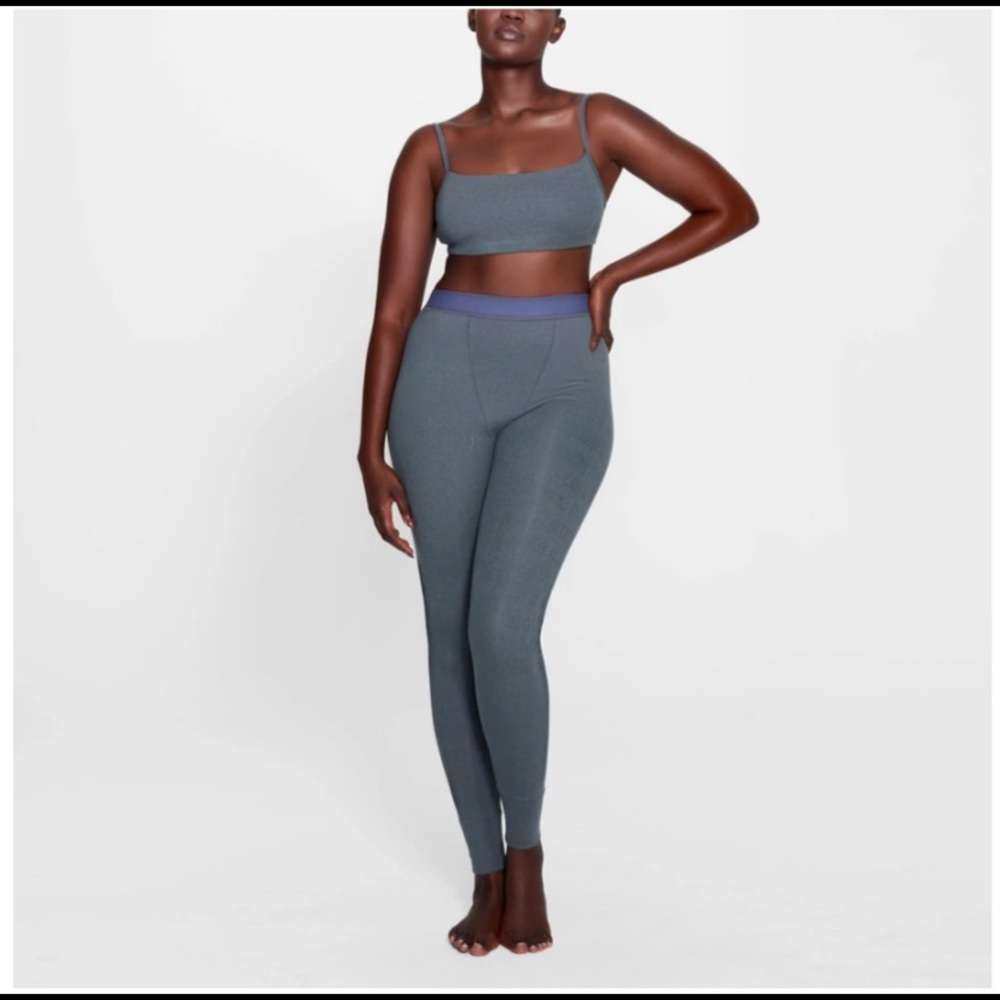 Skims logo Pointelle Legging, black